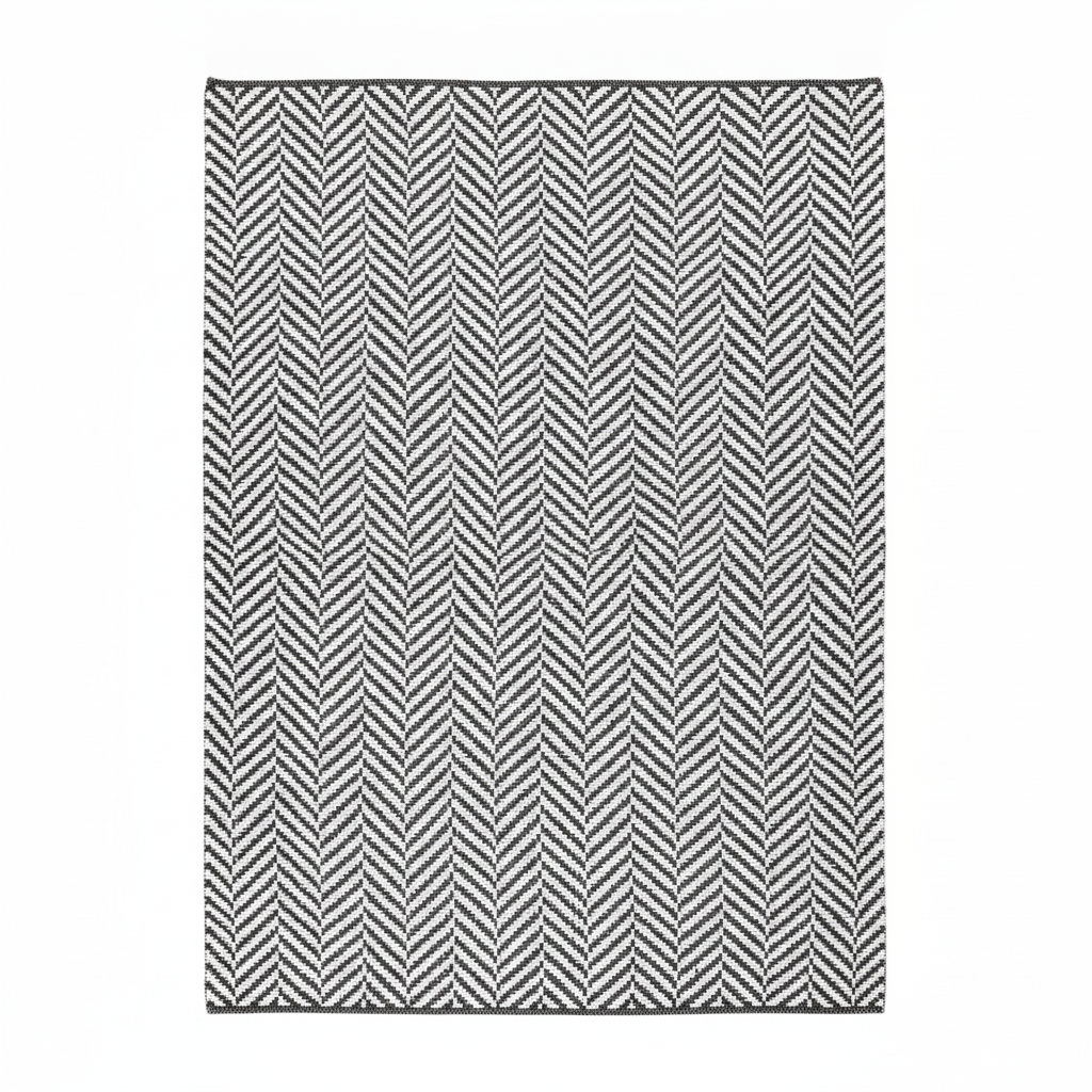 Close-up of jacquard weave structure showing herringbone pattern woven into PVC strip