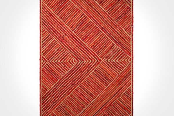 Hand-braided jute rug RU24-17 RD studio shot on white background