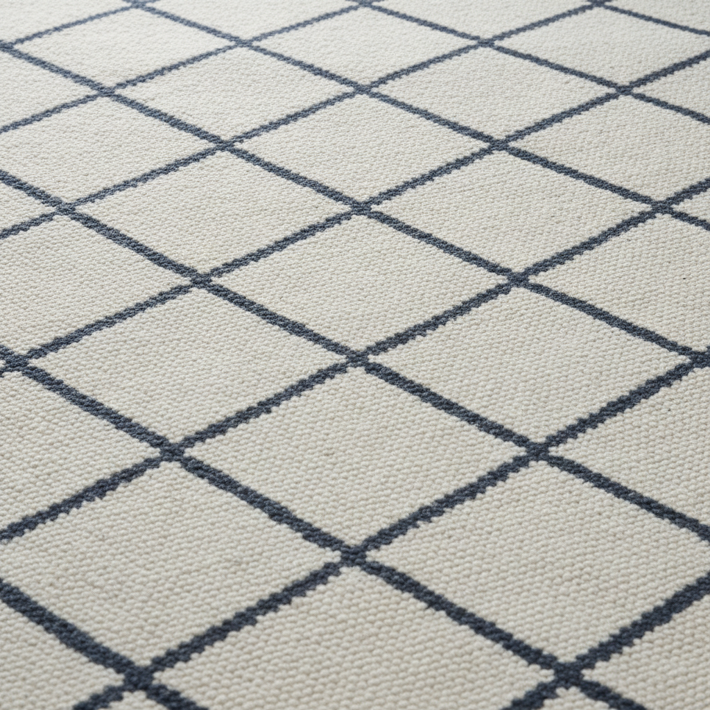 Diamond Lattice jacquard PVC mat in multiple colourways for retail flooring