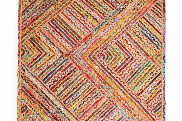 Hand-braided jute rug RU24-17 studio shot on white background