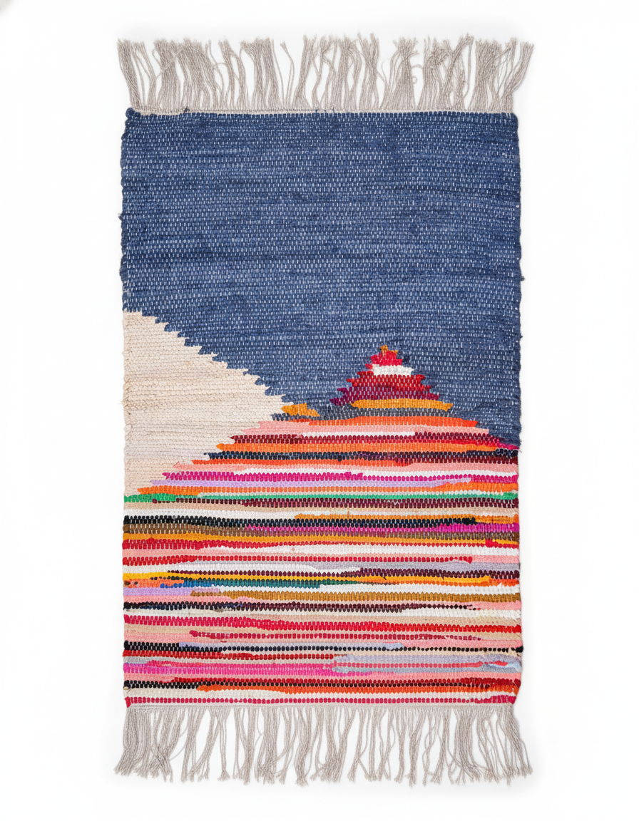 Prism Rug RU24-270 handwoven recycled cotton rag rug studio shot on white background