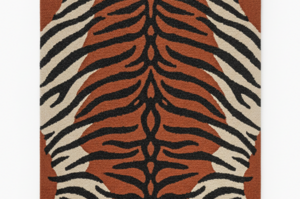 Bengal Tiger Hide hand-tufted wool-cotton carpet ATF-26050 studio shot on white background