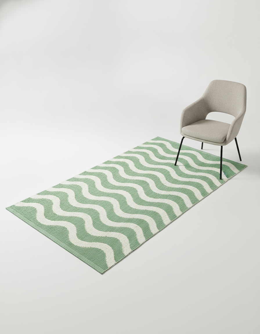 Handloom jacquard PVC mats stacked for bulk order fulfillment