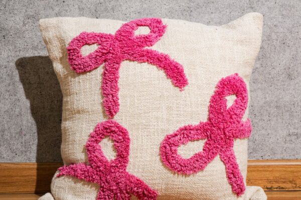 Hand-tufted cotton square cushion CC-2601 in solid tuft field, product shot