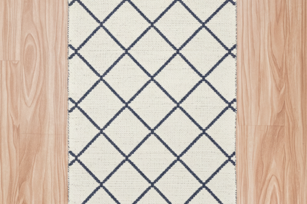 Modern Herringbone PVC handloom jacquard mat woven flat with stepped chevron pattern