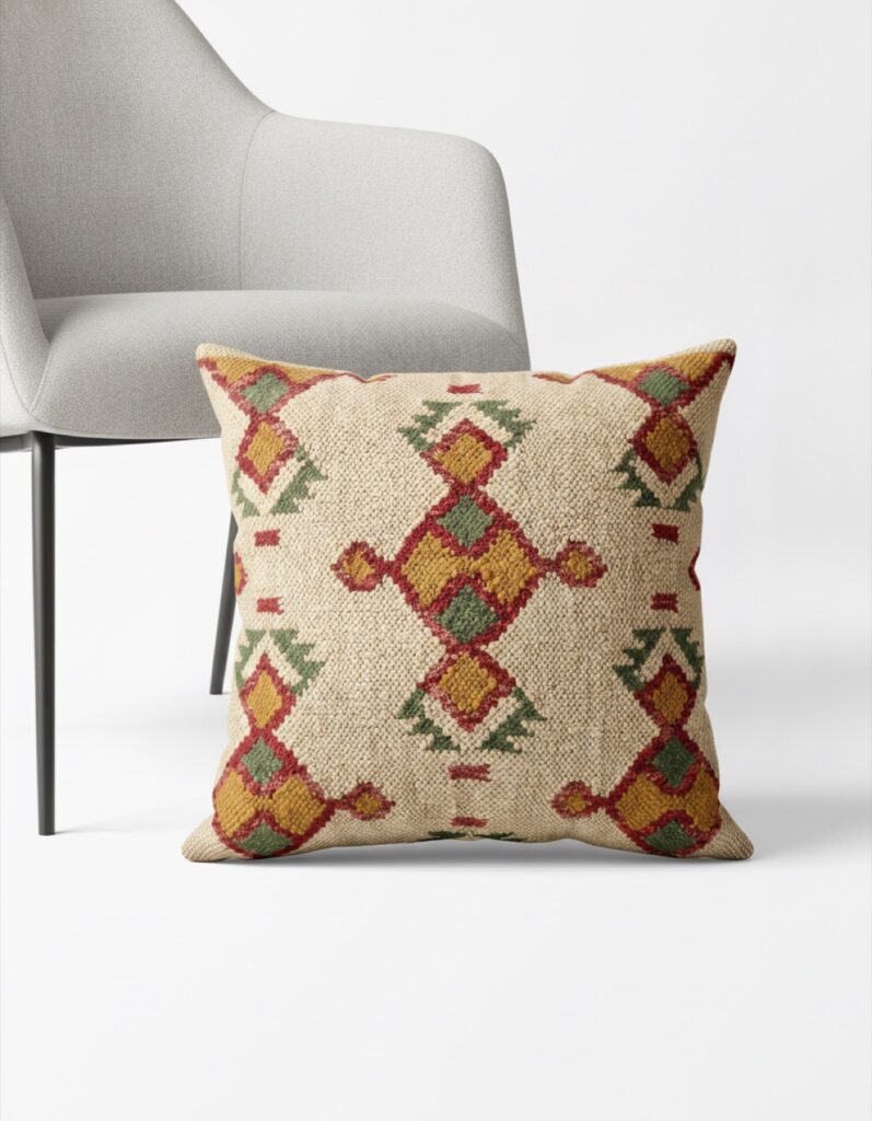 Handmade cushions — fabric, jute, leather, tufted and printed
