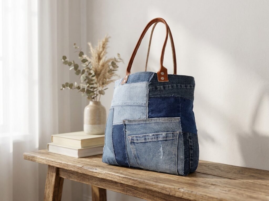 Bags & Pouches styled in a room, handmade in India