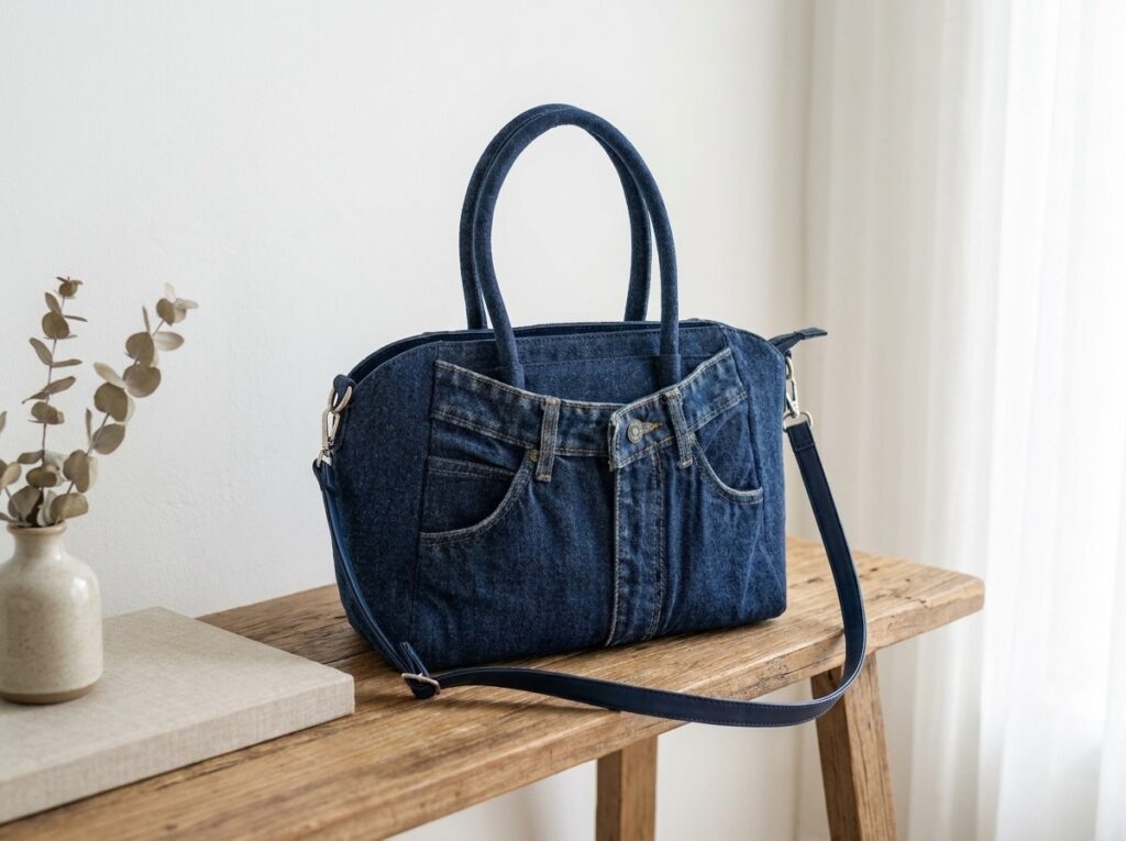 Bags & Pouches styled in a room, handmade in India