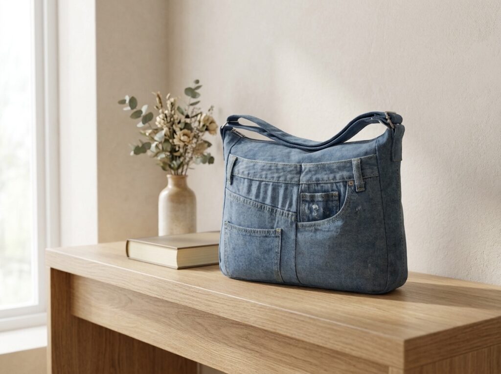 Bags & Pouches styled in a room, handmade in India