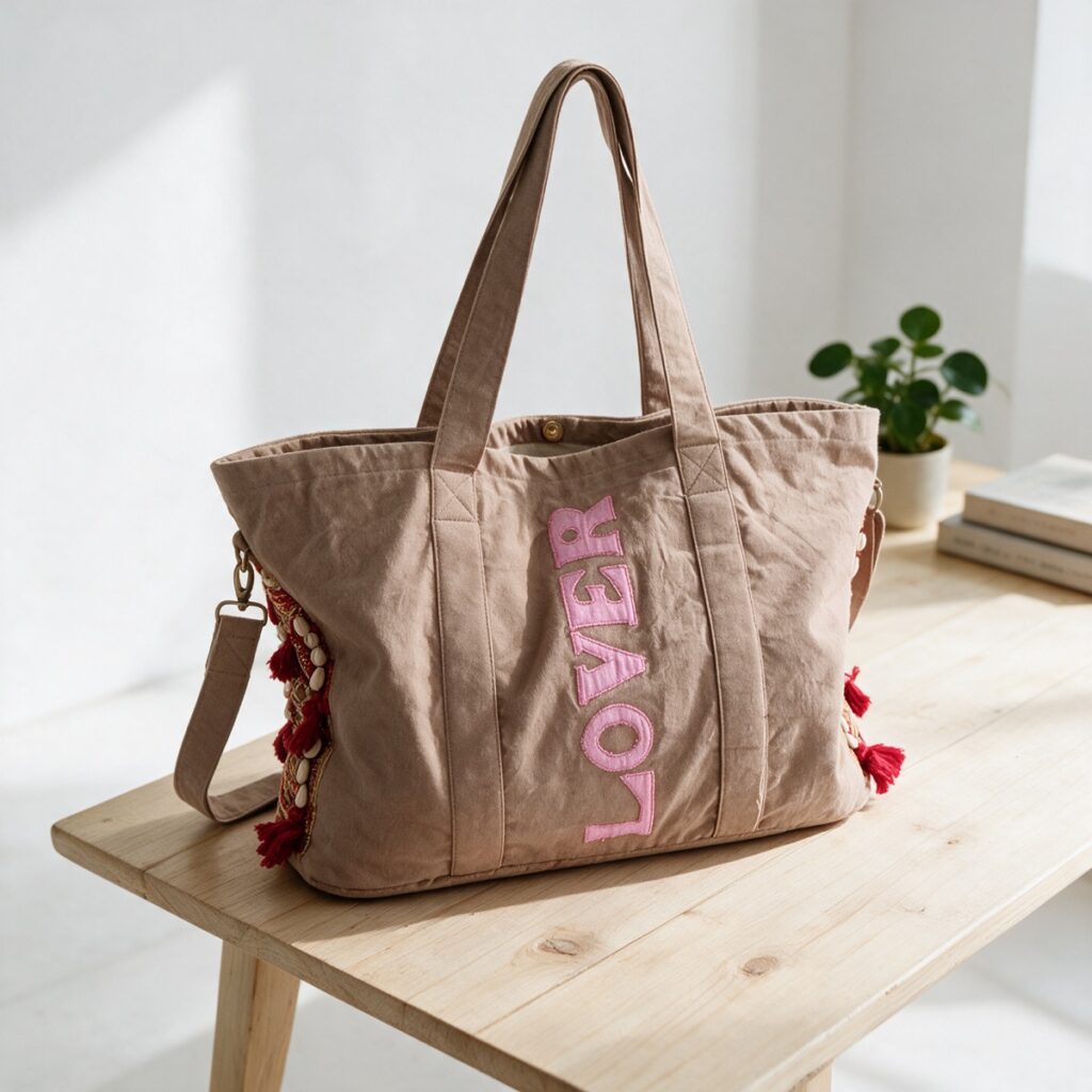Bags & Pouches styled in a room, handmade in India
