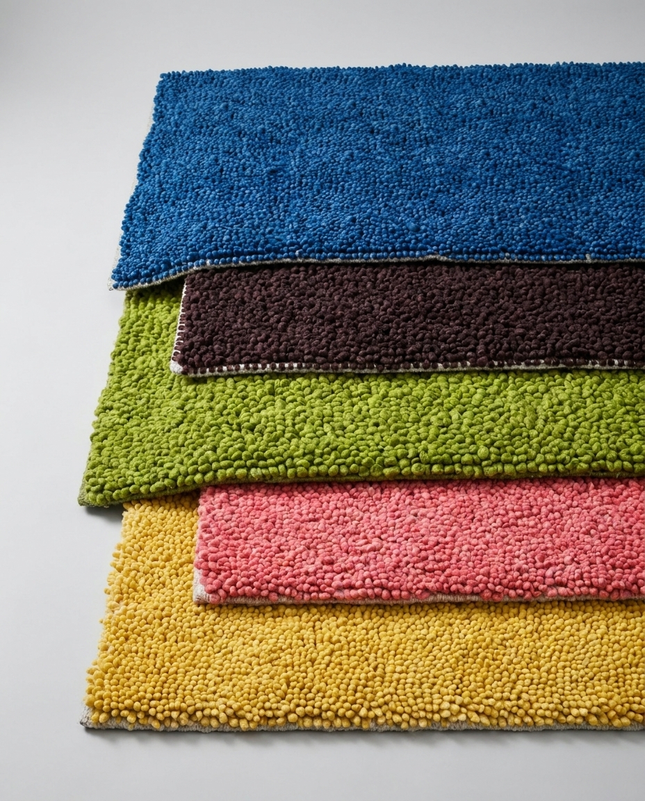 Wool-cotton blend shaggy rug range AWD2613 BL grouped colourways