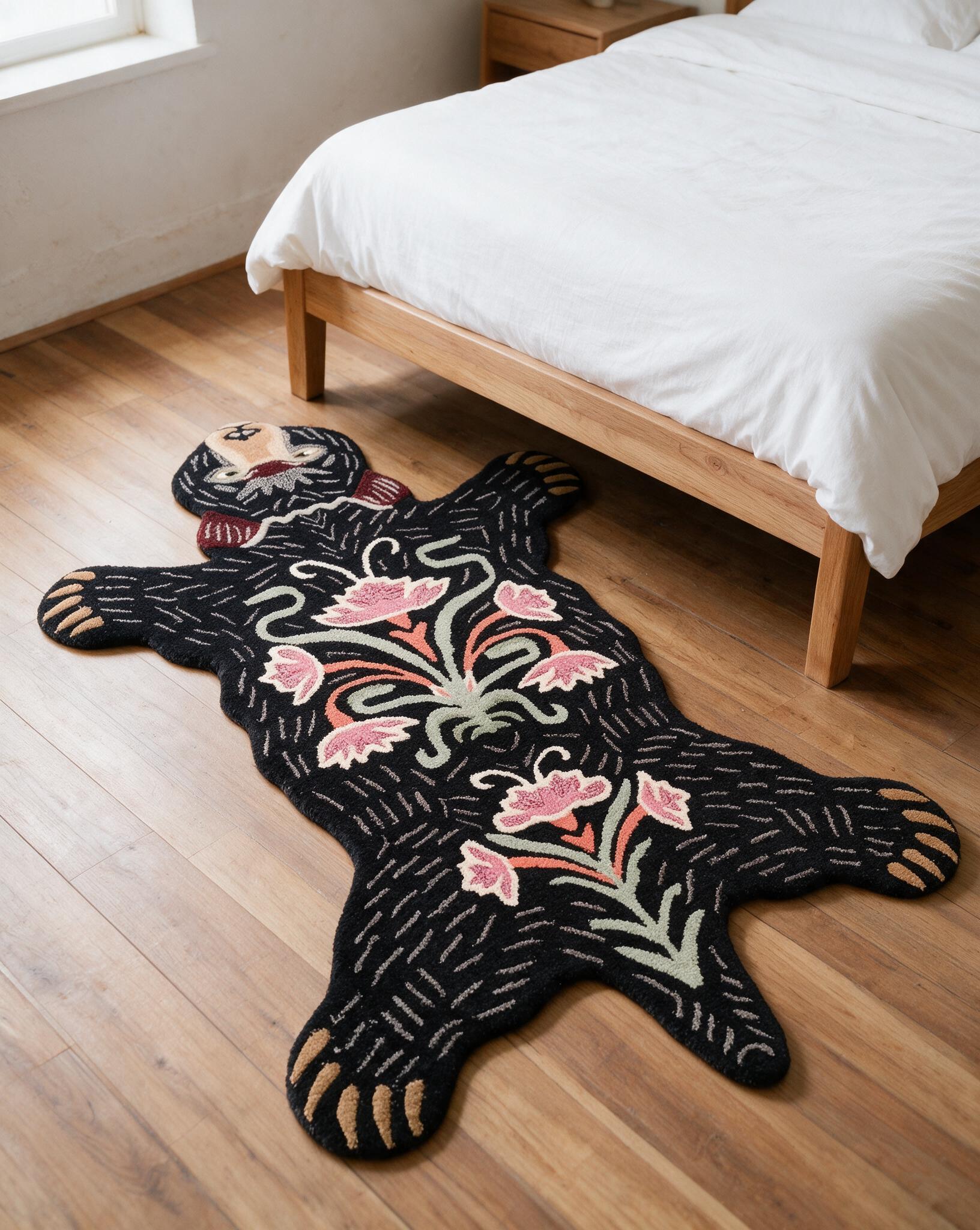 Floral Bear Carpet FCA-26007 styled in a kids' bedroom setting