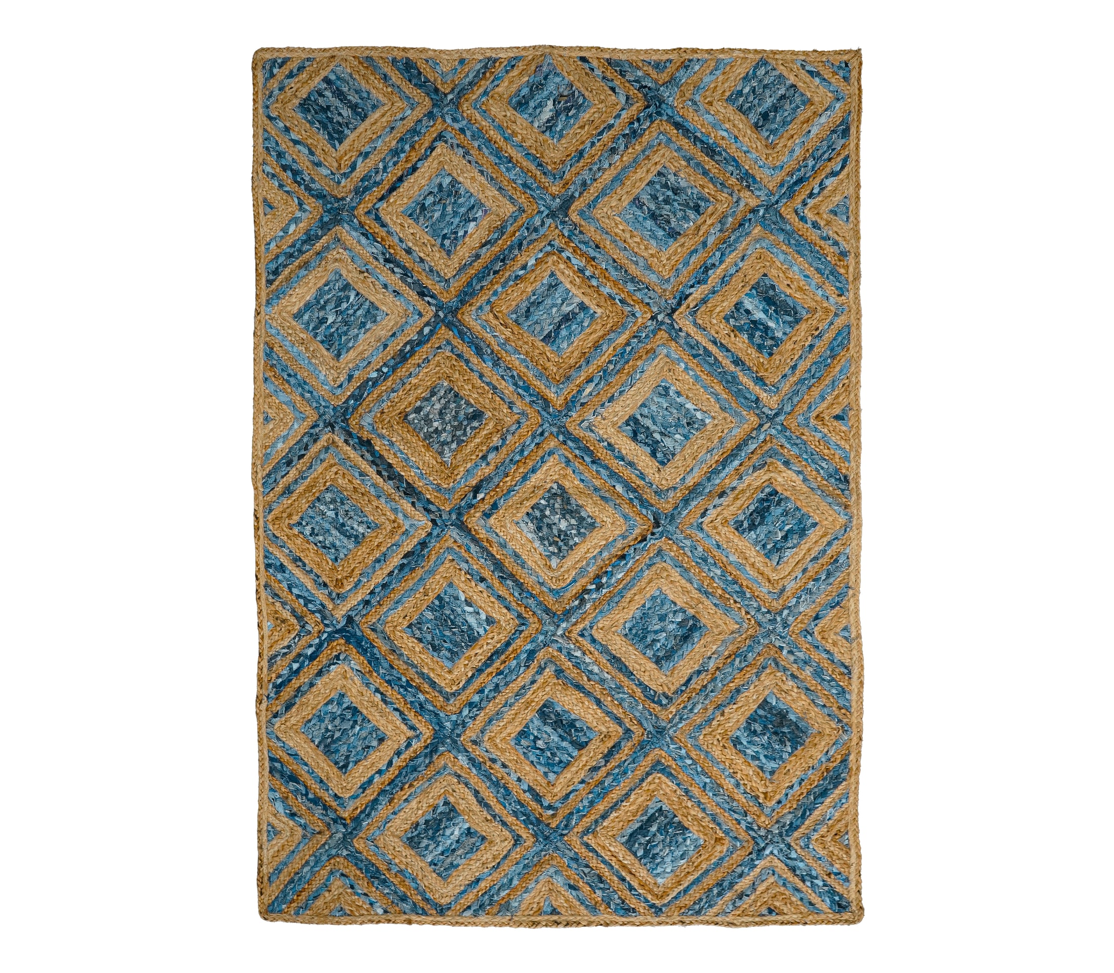 Handwoven jute chevron rug STJR-307 studio shot on white background
